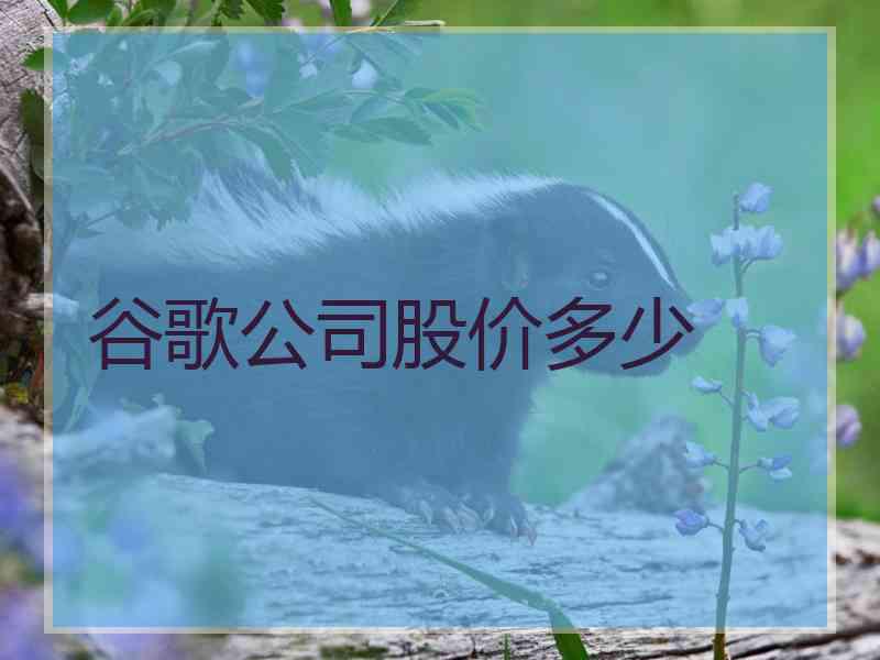 谷歌公司股价多少