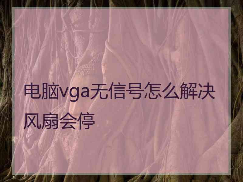 电脑vga无信号怎么解决风扇会停