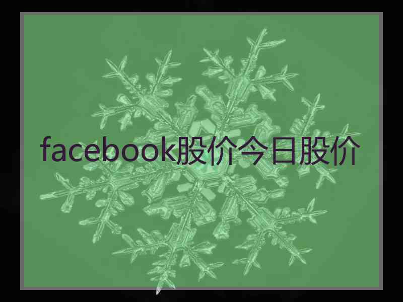 facebook股价今日股价