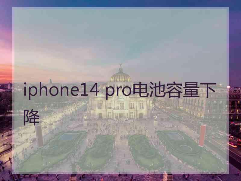 iphone14 pro电池容量下降