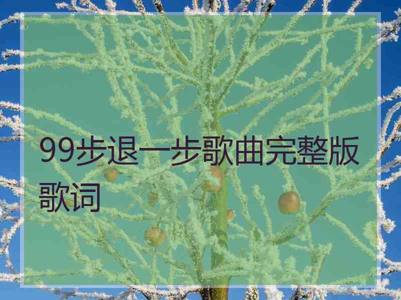 99步退一步歌曲完整版歌词