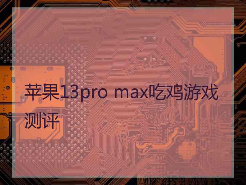 苹果13pro max吃鸡游戏测评