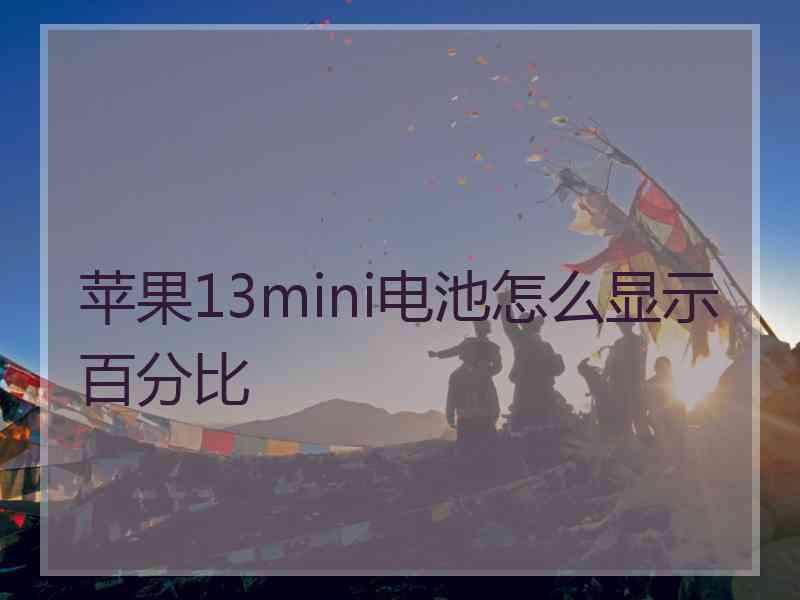 苹果13mini电池怎么显示百分比