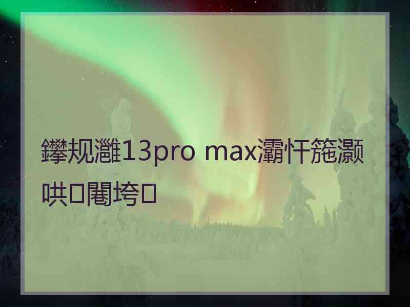 鑻规灉13pro max灞忓箷灏哄闀垮