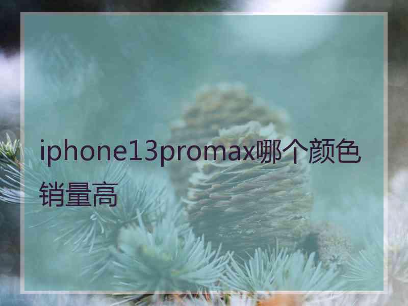 iphone13promax哪个颜色销量高