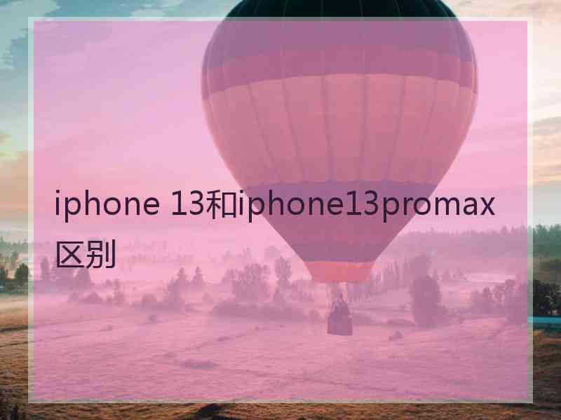 iphone 13和iphone13promax区别