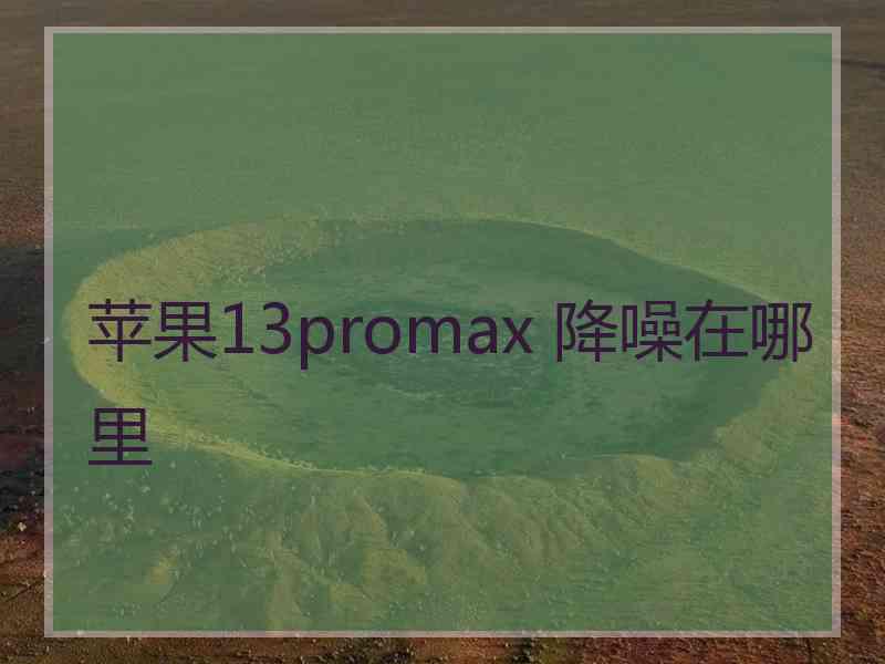 苹果13promax 降噪在哪里