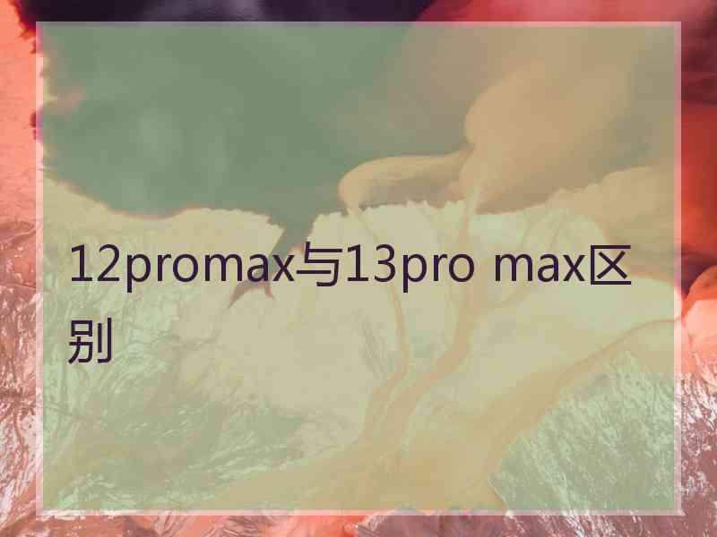 12promax与13pro max区别