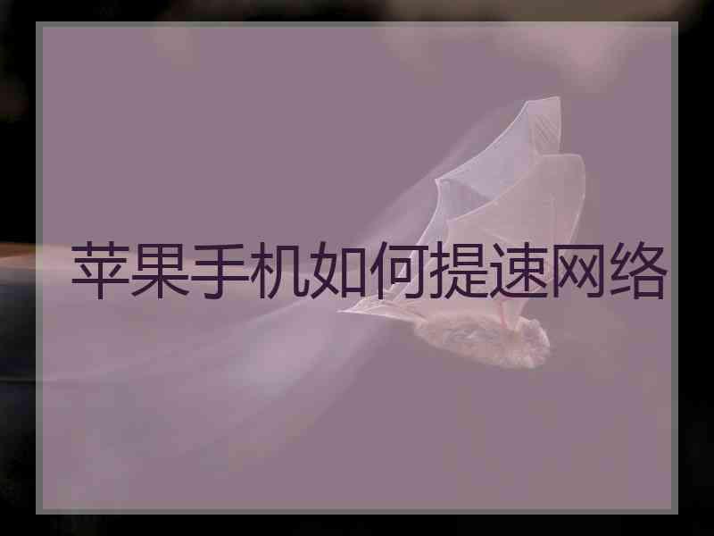 苹果手机如何提速网络