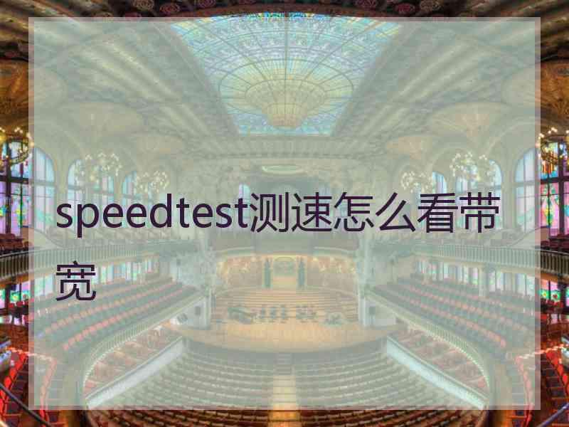 speedtest测速怎么看带宽