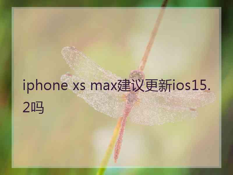 iphone xs max建议更新ios15.2吗