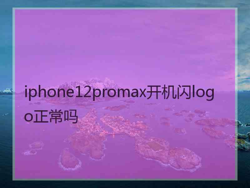 iphone12promax开机闪logo正常吗