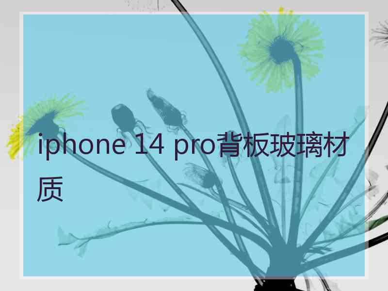 iphone 14 pro背板玻璃材质