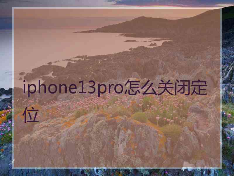 iphone13pro怎么关闭定位