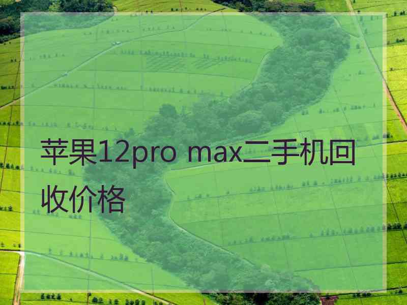 苹果12pro max二手机回收价格