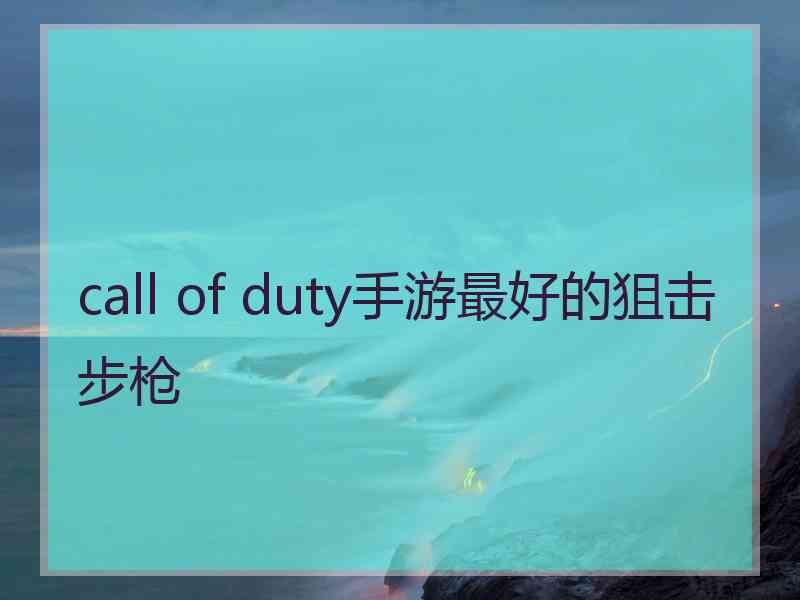 call of duty手游最好的狙击步枪