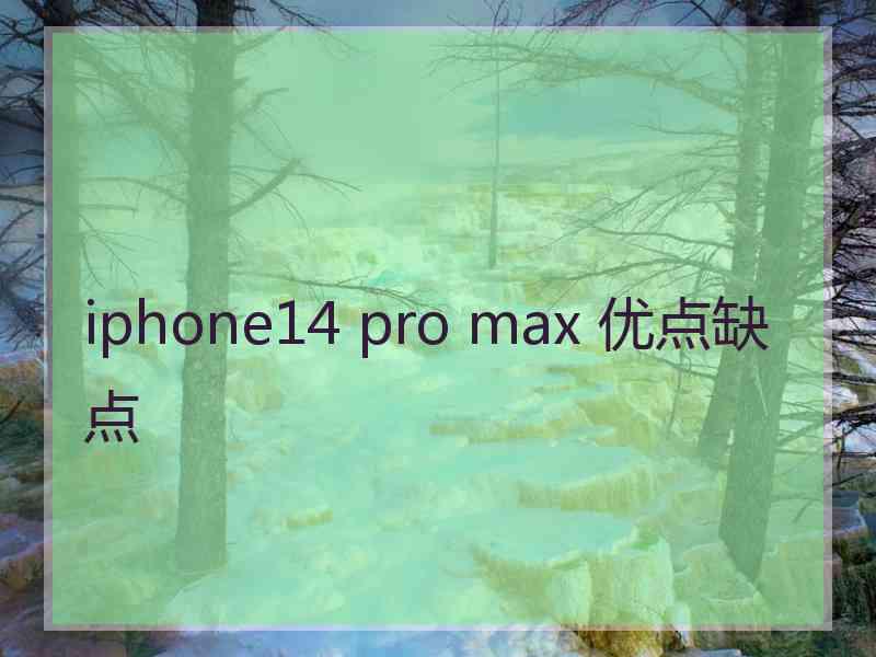 iphone14 pro max 优点缺点