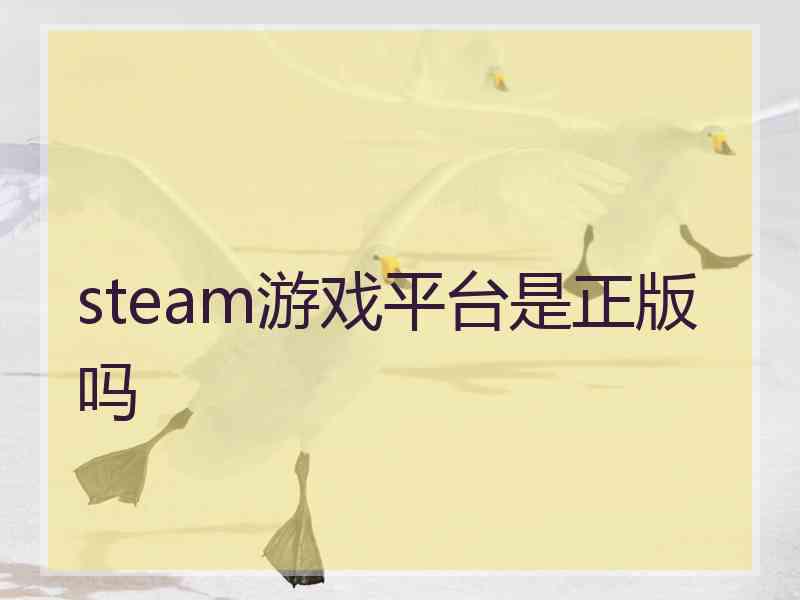 steam游戏平台是正版吗