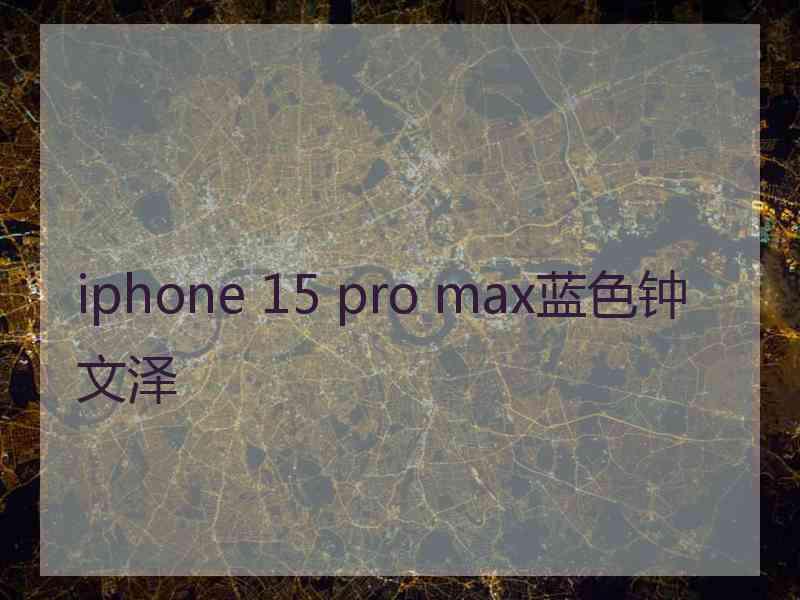 iphone 15 pro max蓝色钟文泽