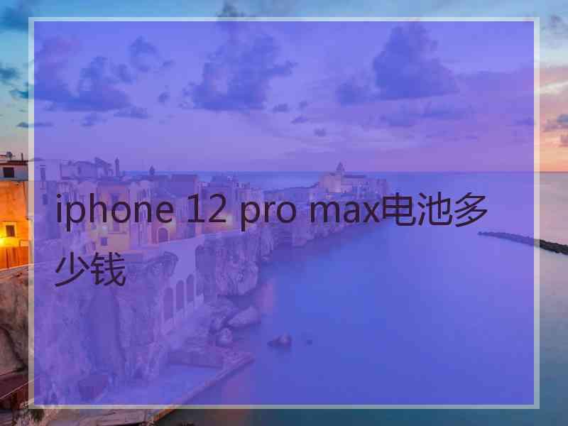 iphone 12 pro max电池多少钱