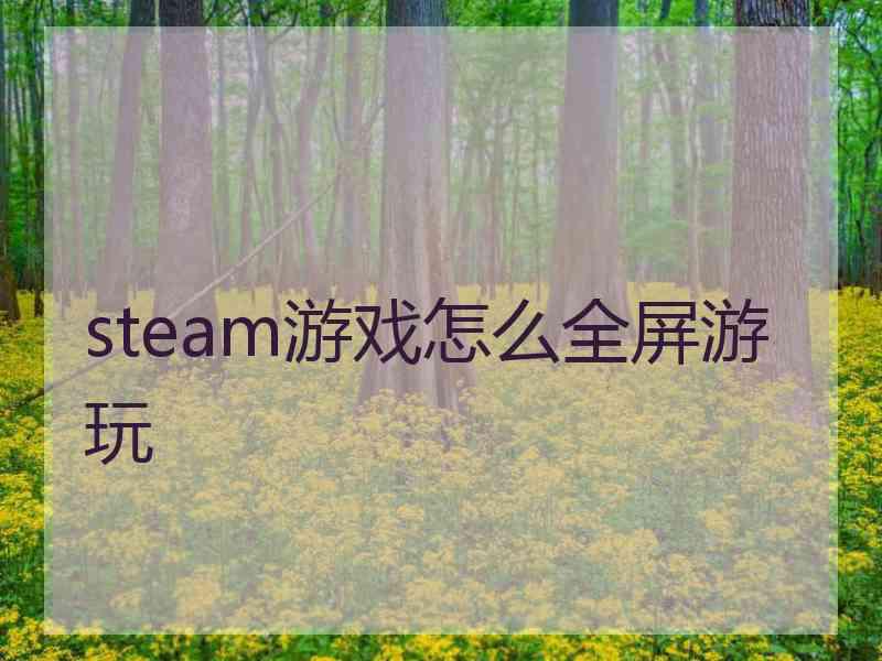 steam游戏怎么全屏游玩