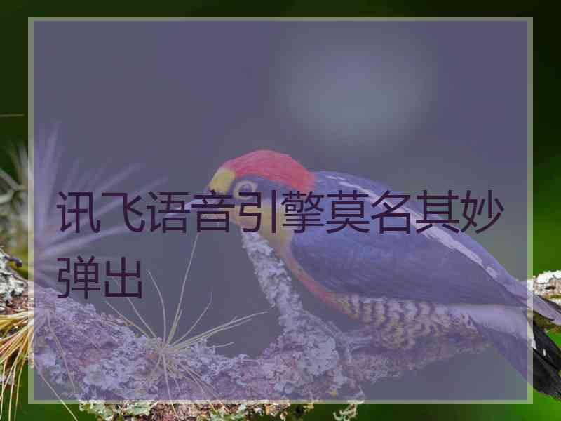 讯飞语音引擎莫名其妙弹出