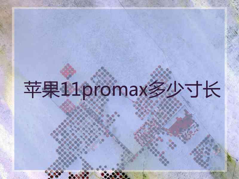 苹果11promax多少寸长