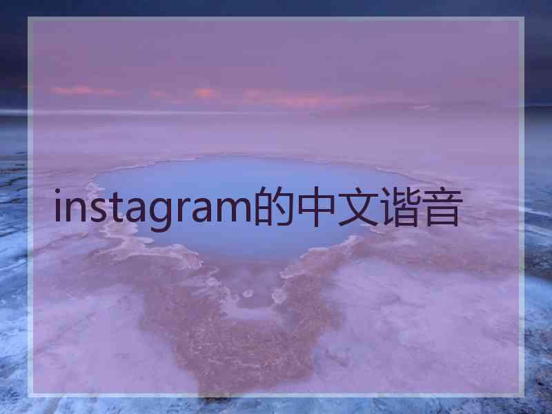 instagram的中文谐音