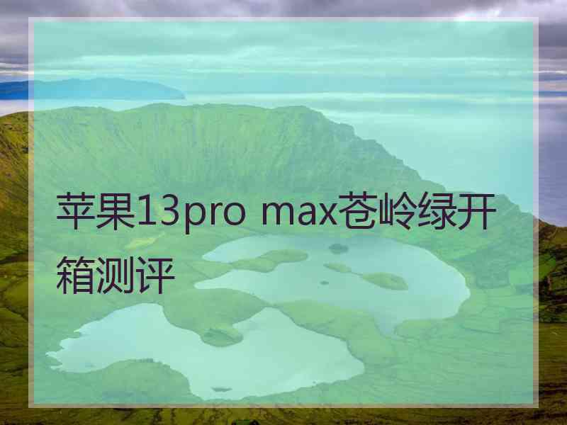 苹果13pro max苍岭绿开箱测评