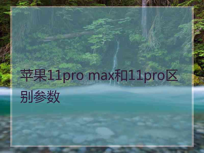 苹果11pro max和11pro区别参数