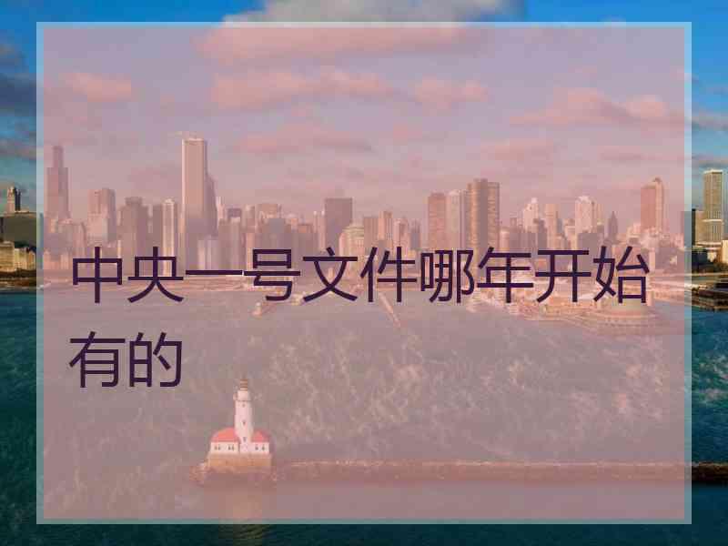 中央一号文件哪年开始有的