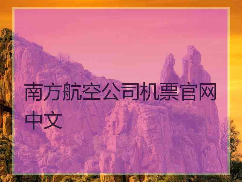 南方航空公司机票官网中文