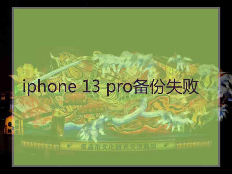 iphone 13 pro备份失败