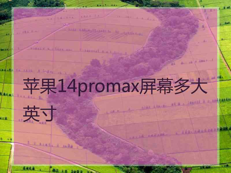 苹果14promax屏幕多大英寸