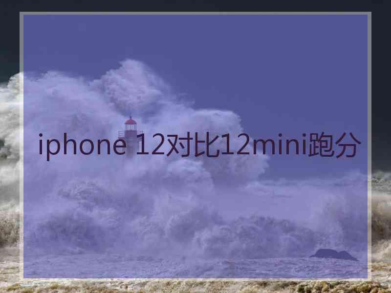 iphone 12对比12mini跑分