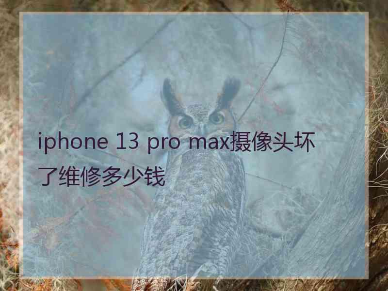 iphone 13 pro max摄像头坏了维修多少钱