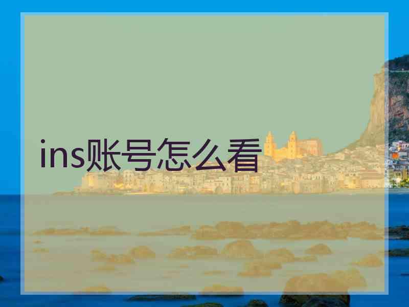 ins账号怎么看