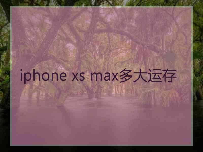 iphone xs max多大运存