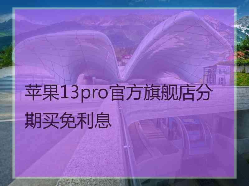 苹果13pro官方旗舰店分期买免利息