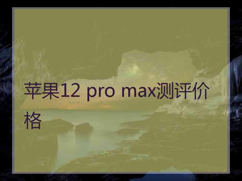 苹果12 pro max测评价格