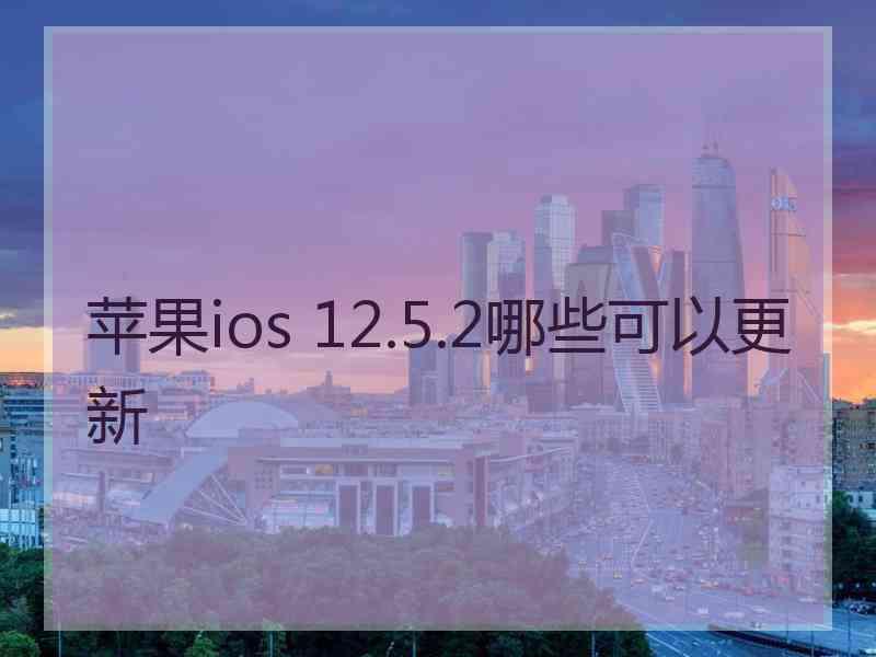 苹果ios 12.5.2哪些可以更新