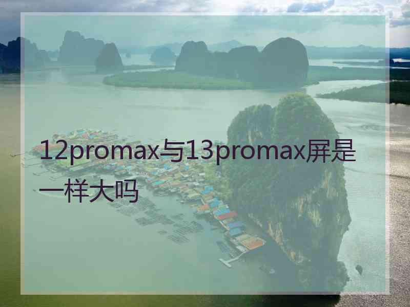 12promax与13promax屏是一样大吗