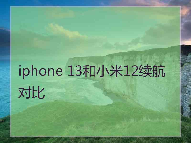 iphone 13和小米12续航对比