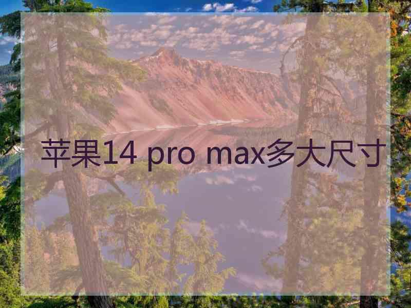 苹果14 pro max多大尺寸