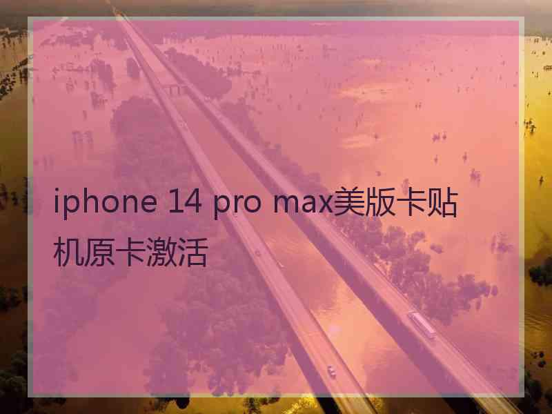 iphone 14 pro max美版卡贴机原卡激活