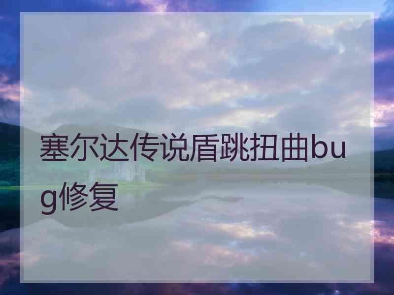 塞尔达传说盾跳扭曲bug修复