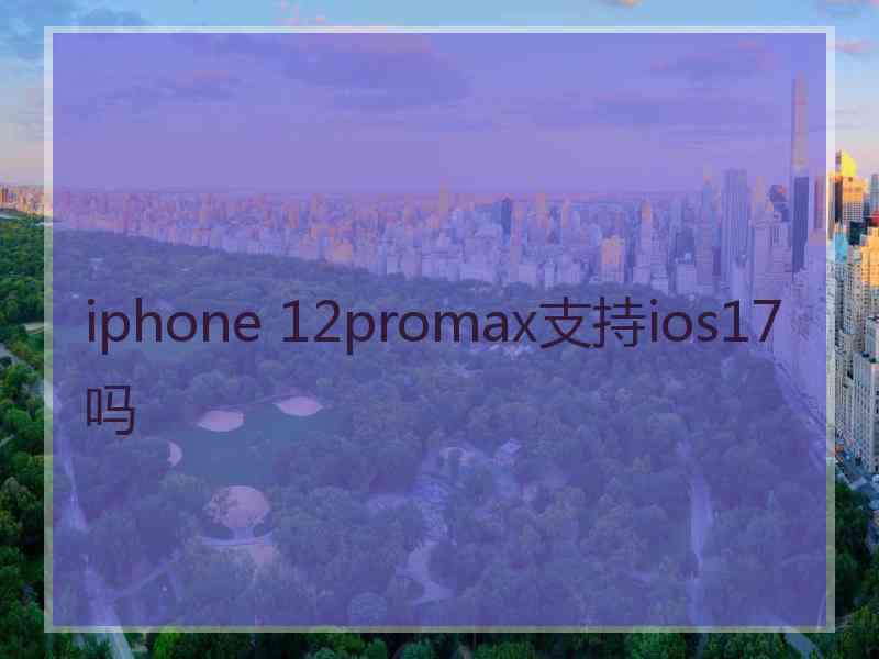 iphone 12promax支持ios17吗