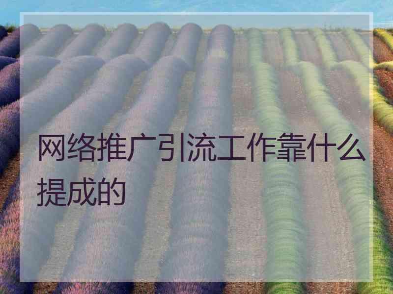 网络推广引流工作靠什么提成的