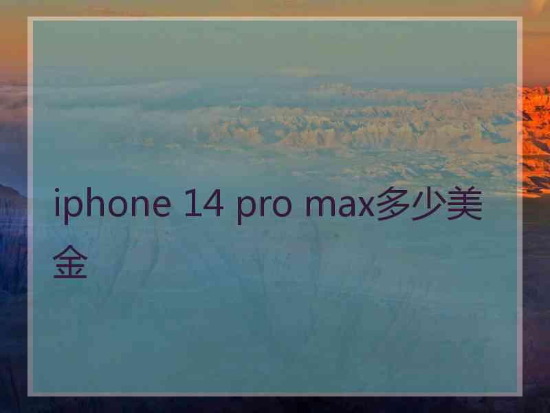 iphone 14 pro max多少美金