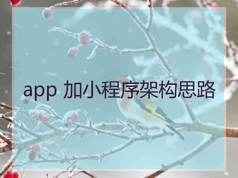 app 加小程序架构思路